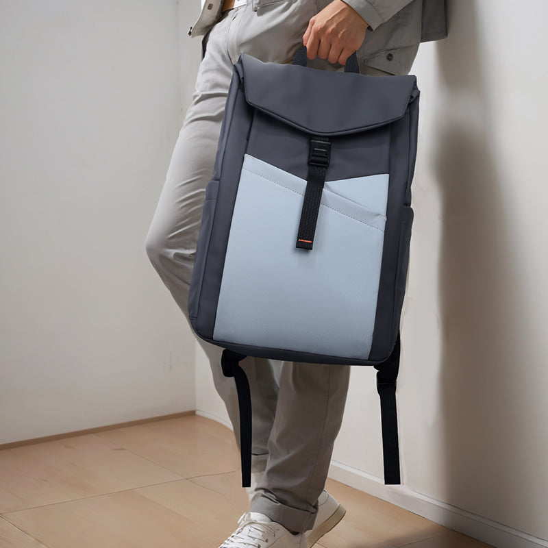 Urbanity: Elegant Gray Backpack with Spacious Compartments Durable Design